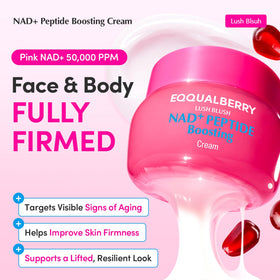 EQQUALBERRY cream texture close-up highlighting rich hydrating finish