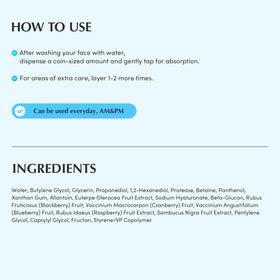 EQQUALBERRY ingredient board highlighting protease enzymes and hyaluronic acid