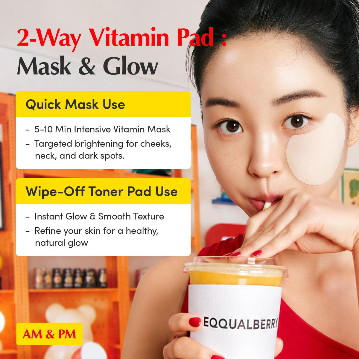 EQQUALBERRY ingredients label close-up showing niacinamide and peptide