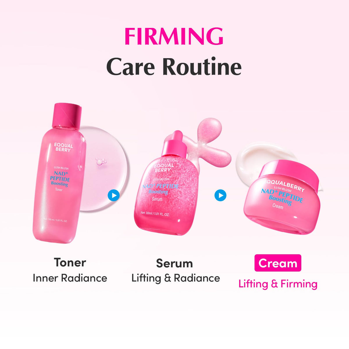 EQQUALBERRY cream staged in bathroom routine to show daily use benefit