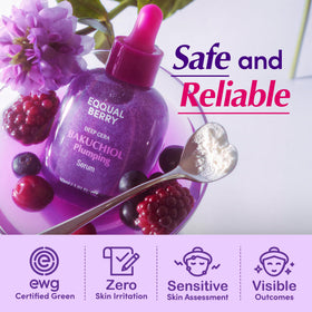 EQQUALBERRY 30ml bottle beside a coin to show compact travel-friendly size