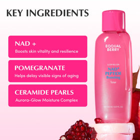 EQQUALBERRY side profile bottle with open cap showing dispensing ease benefit