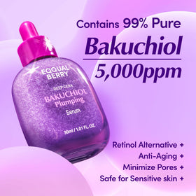 EQQUALBERRY serum texture on fingertip highlighting lightweight absorbency benefit