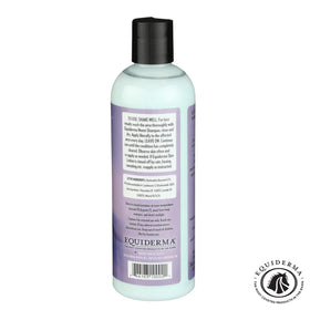 EQUIDERMA 16 oz beside common grooming tools showing practical size for the tack room