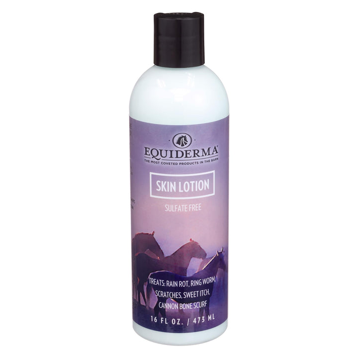 EQUIDERMA bottle front label showing product name and 16 oz, clear branding benefit
