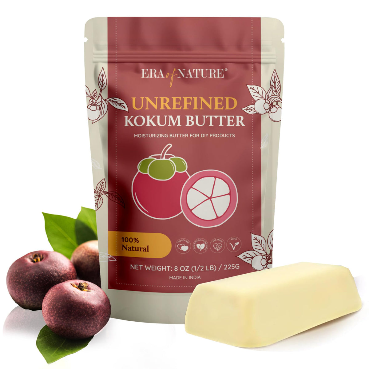 era of nature kokum butter front packaging shows product and weight for clear identification