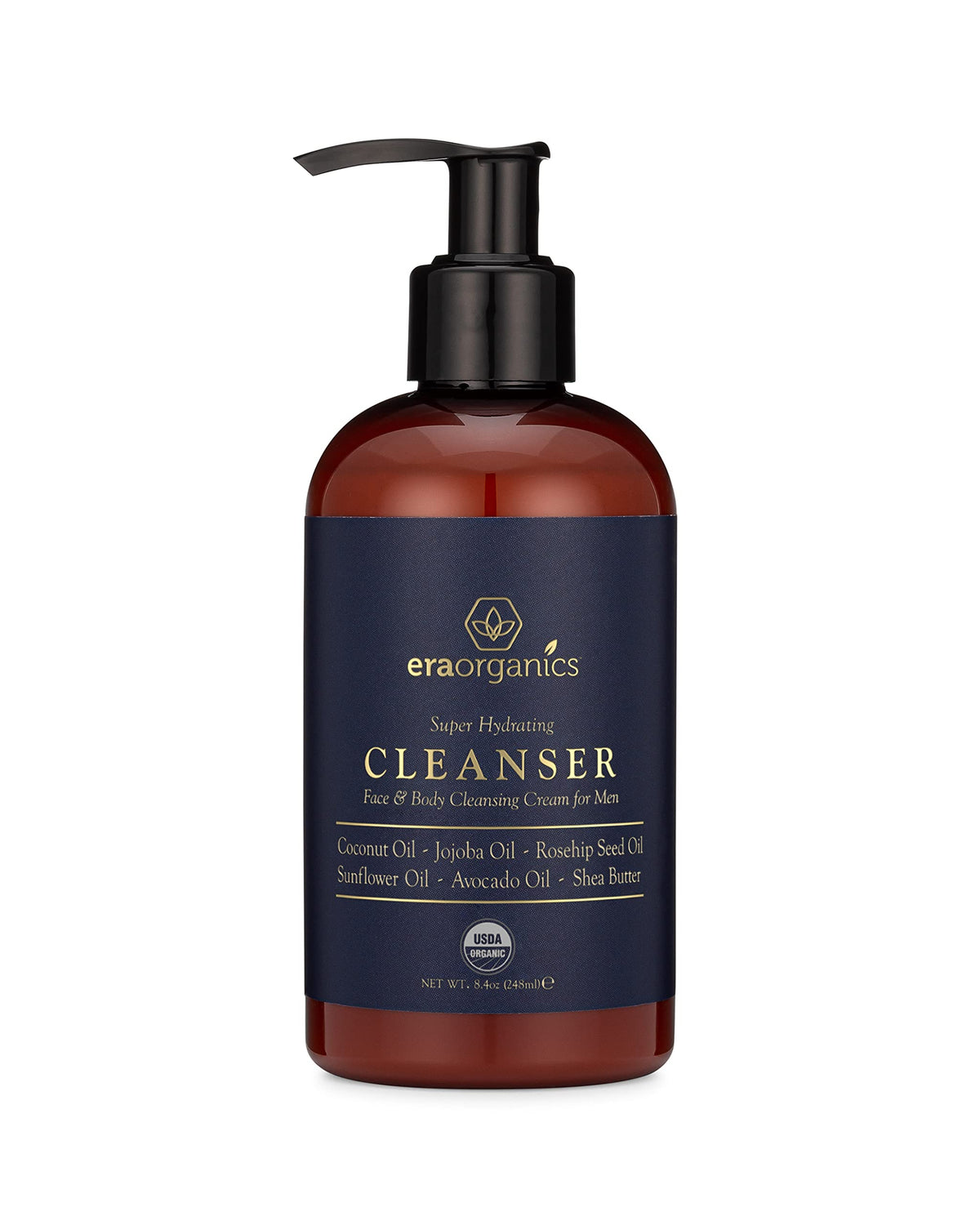 Era Organics front bottle view showing organic men's face wash for clean skin