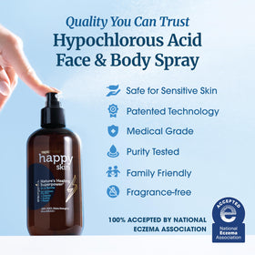 Era Organics bottle next to hand to show 8oz scale for travel and daily use convenience