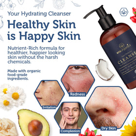 Man using Era Organics face wash to remove dirt and refresh after workout