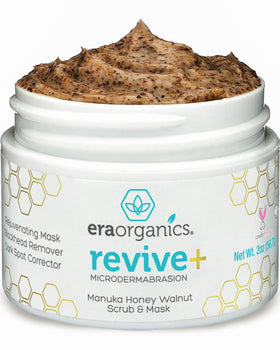 Era Organics scrub styled on bathroom counter conveying daily routine