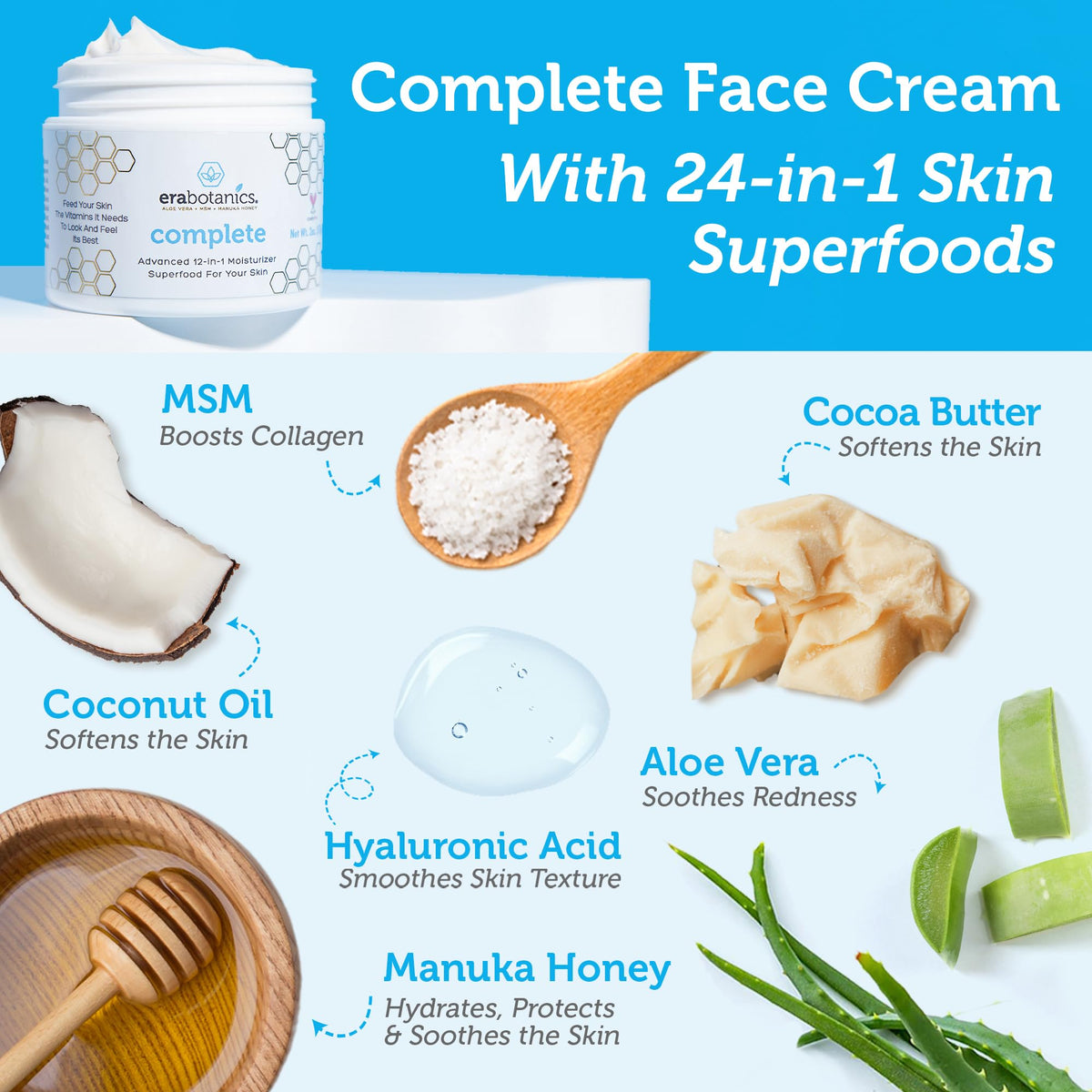 Era Organics cream texture closeup displaying smooth, non-greasy finish
