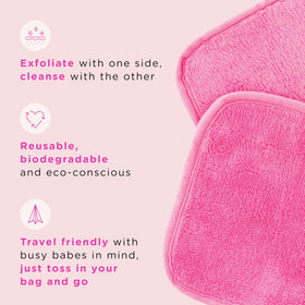 ERASE YOUR FACE dual-sided cloth detail showing exfoliating and soft sides benefit