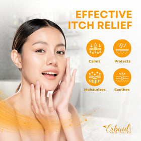 Erbaid calendula ingredients layout with calendula and oats for soothing benefit