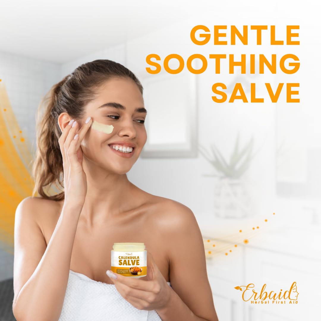 Erbaid calendula applied near a healed tattoo showing protective care benefit