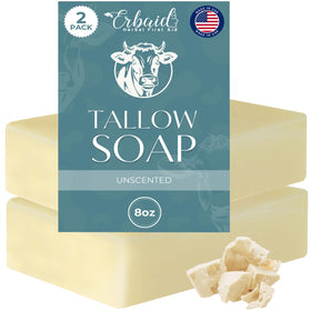 Erbaid front packaging of soap bar showing clean unscented design and gentle cleansing