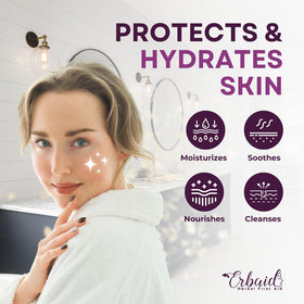 Erbaid goat milk detail demonstrating creamy hydration for skin