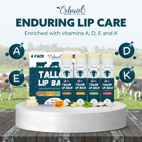 Erbaid ingredients display with beef tallow beeswax honey benefits