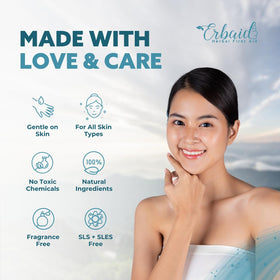 Erbaid soap bar beside ruler showing actual size and travel-friendly practicality