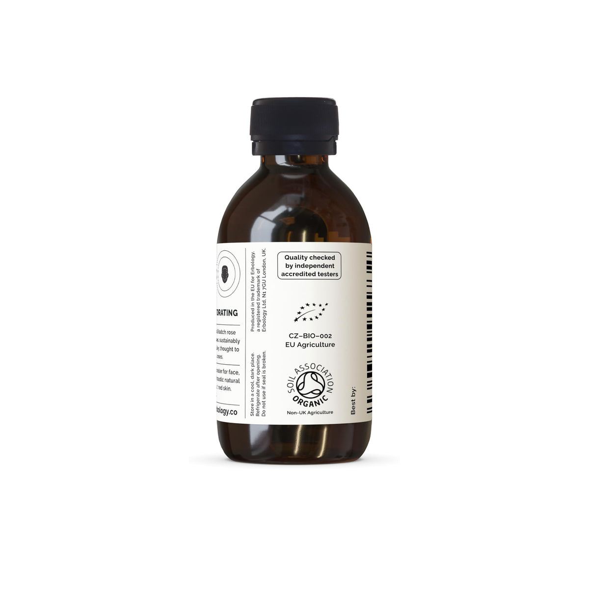 Erbology bottle beside a ruler showing 3.4 fl oz scale for portion clarity