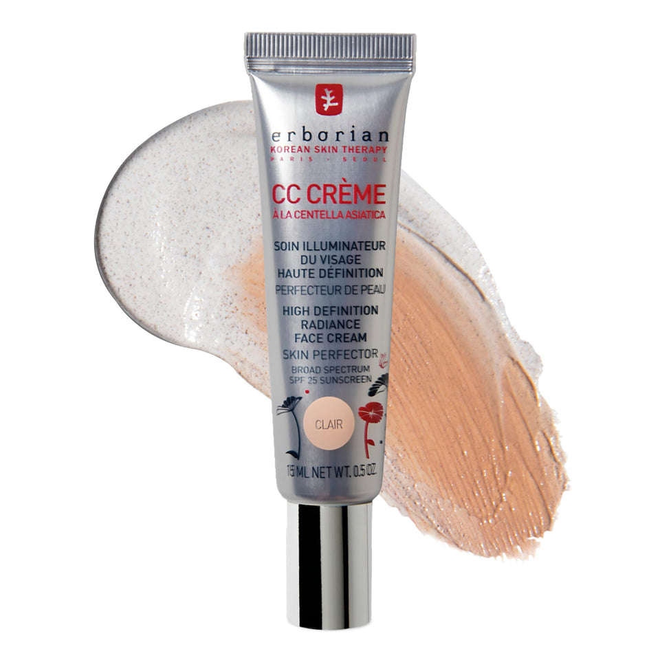 Erborian CC Cream Clair front packaging showing compact tube and branding for confident application