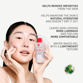 Erborian Centella gel texture closeup highlighting soothing, non‑stripping feel