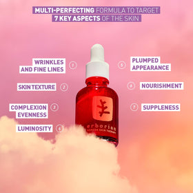 Erborian two-phase texture shaken into milky serum demonstrating blendability and lightweight feel
