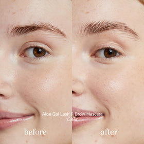 Ere Perez gel grooming brows in use for natural shape and lasting hold