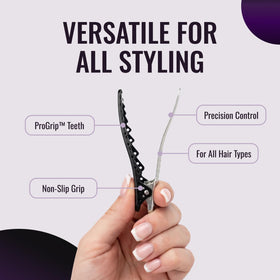 ergo clips in use sectioning hair during styling for control