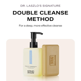 Erno Laszlo ingredient display with safflower and macadamia indicating nourishing oils benefit