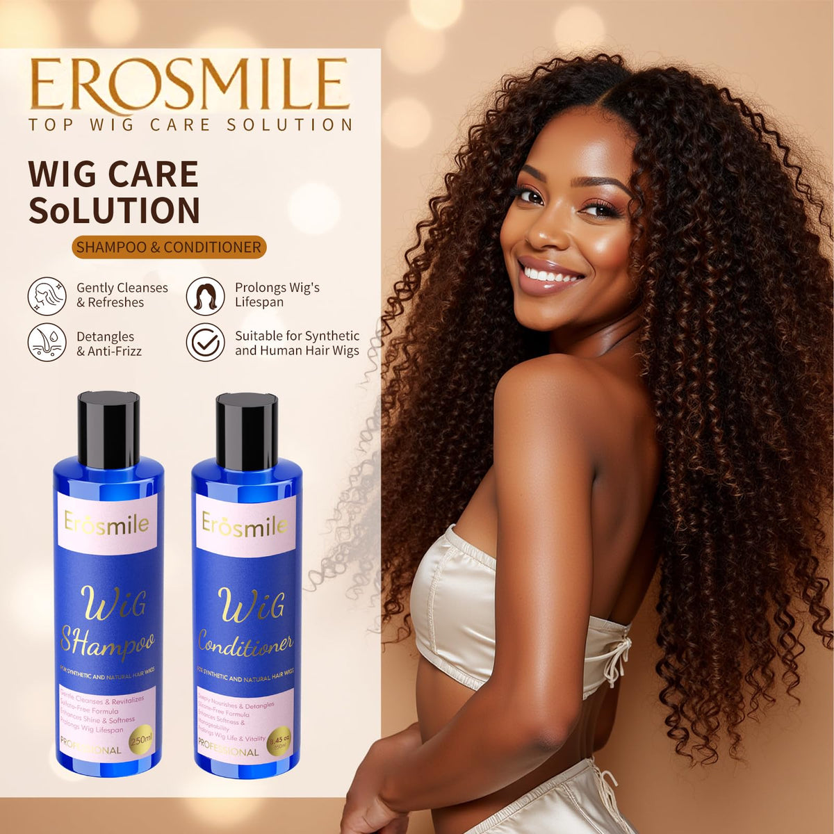 EROSMILE close-up of product texture highlighting smooth conditioning benefits