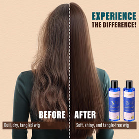 EROSMILE size and volume scale beside wig showing bottle capacity advantage
