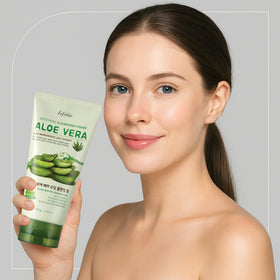 esfolio before and after skin shot showing clearer hydrated appearance