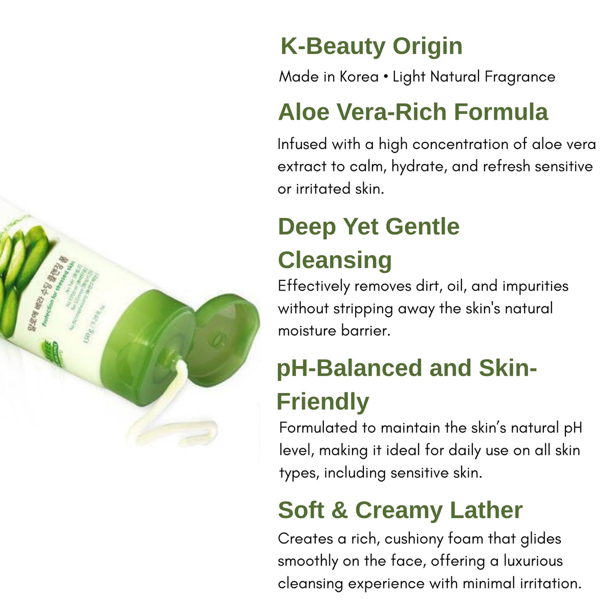 esfolio foam applied to face illustrating calming hydration benefit