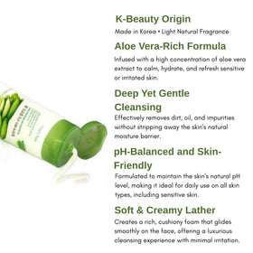 esfolio foam applied to face illustrating calming hydration benefit