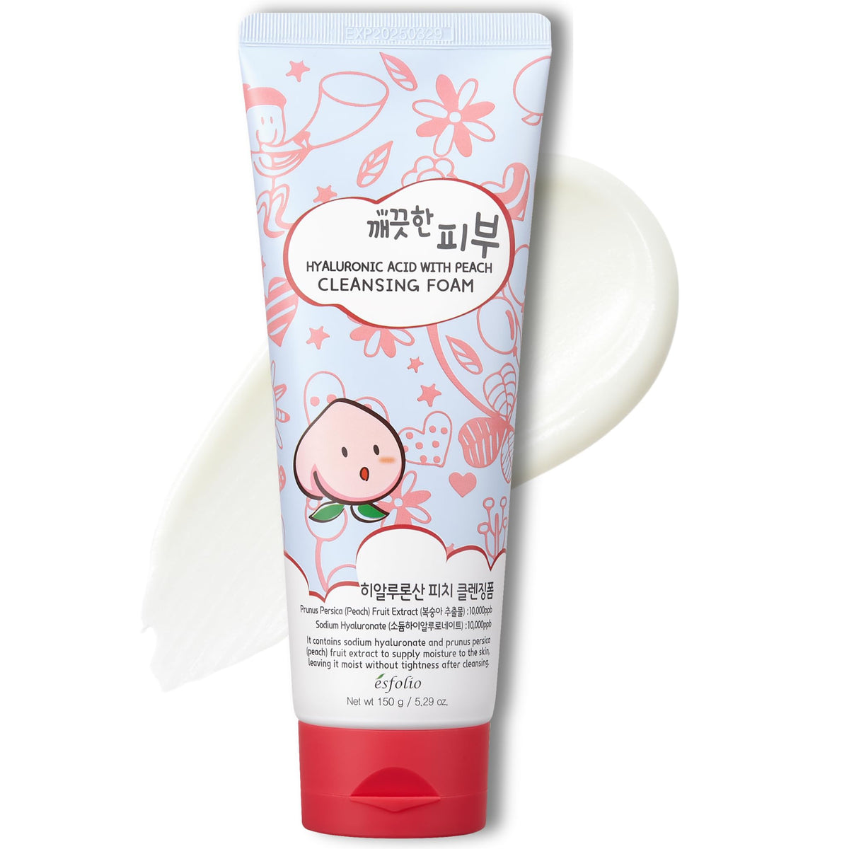 esfolio front packaging showing product and benefits for hydrated cleansing
