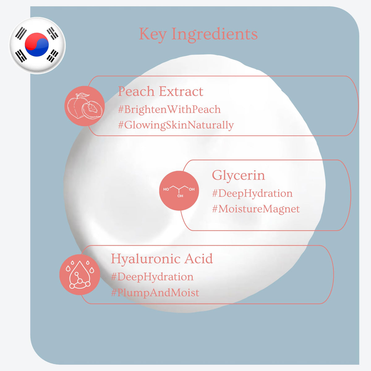 esfolio peach extract ingredient visual highlighting natural conditioning benefit