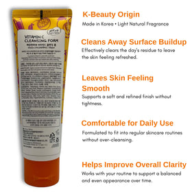 esfolio label highlighting vitamin C and antioxidant benefit for fresher appearance