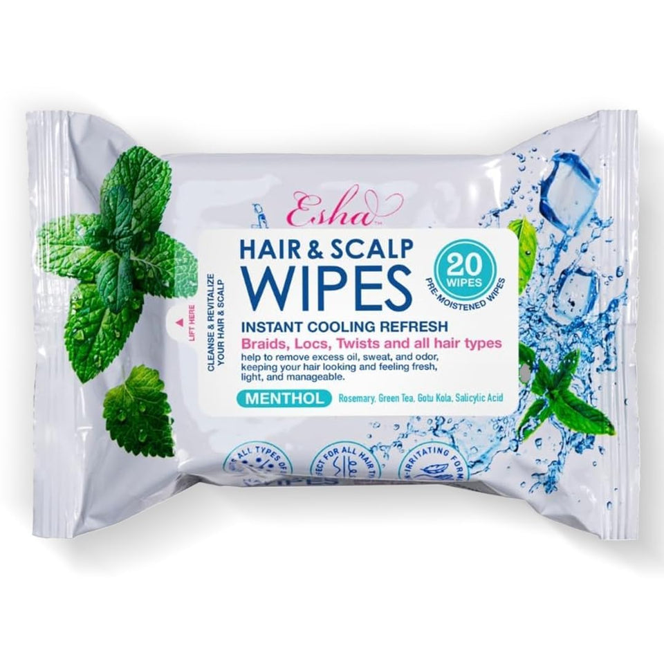 Esha front packaging showing cooling wipes and convenience