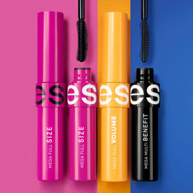 ESIKA model wearing mascara showing dramatic length and waterproof benefit