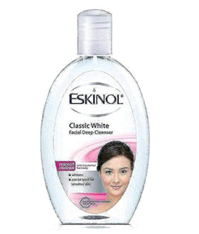 Eskinol bottle front label showing 225mL packaging and clear cleanser benefit