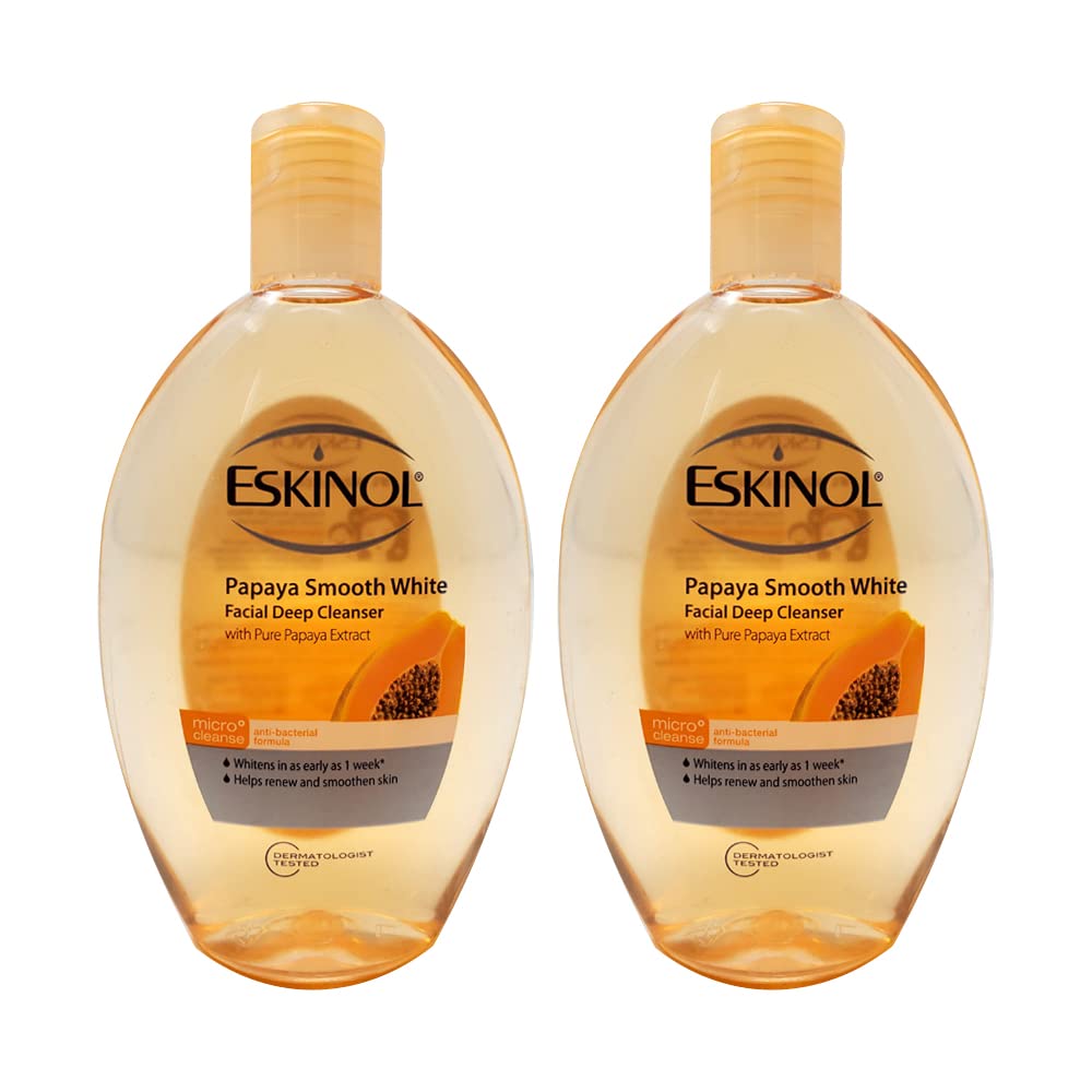 Eskinol papaya front bottle showing label and size, clear product identity and volume