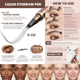 Espoce close-up of 4-tip fork creating hair-like brow strokes