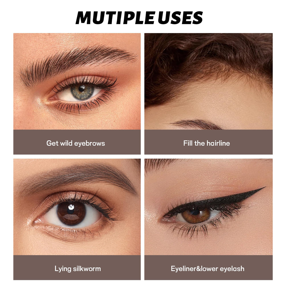 Espoce model applying pen to brows, demonstrating easy use and natural-looking results