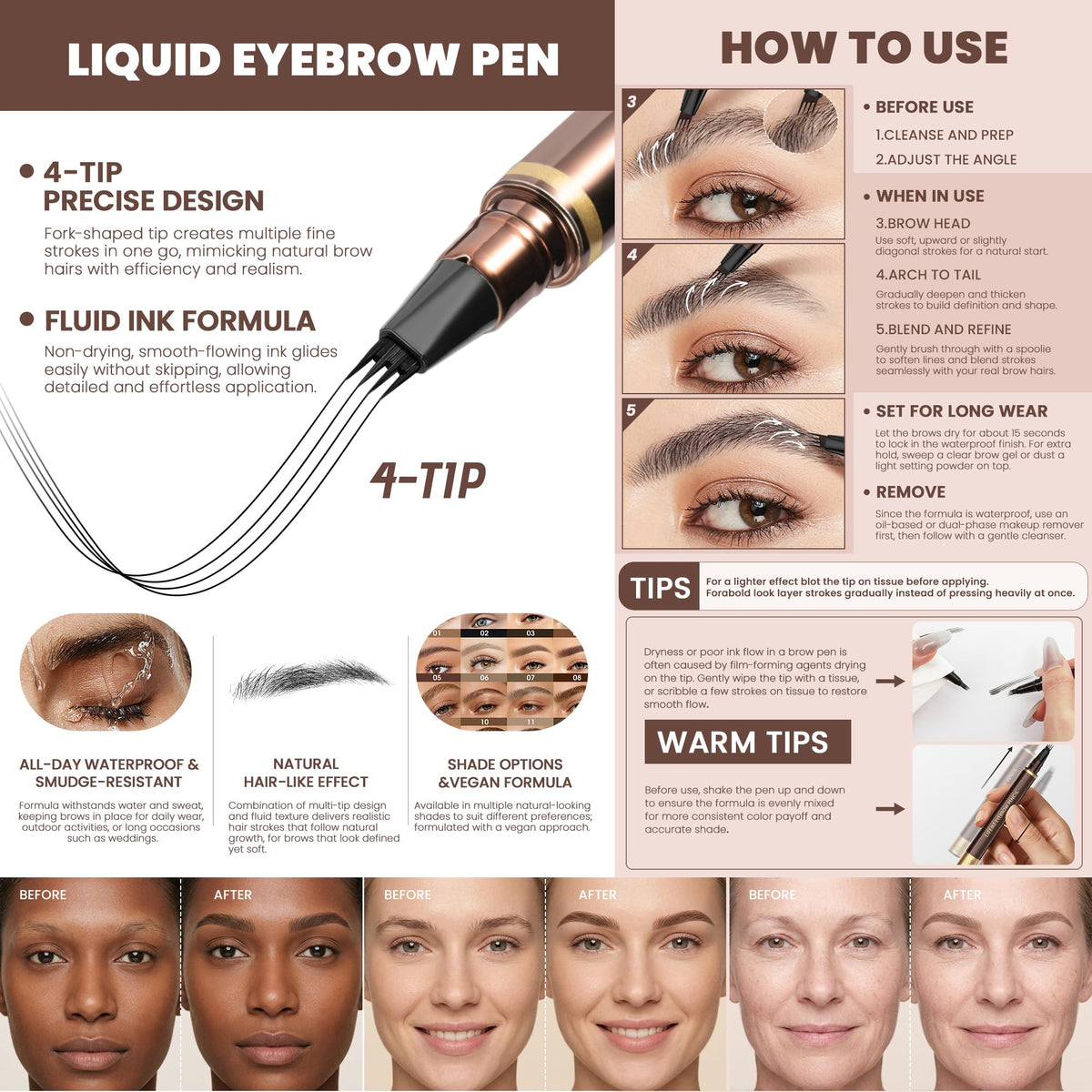 Espoce close-up of 4-tip fork delivering precise hair-like strokes