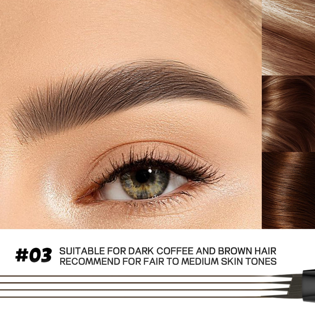 Espoce swatches of available shades to match different hair colors