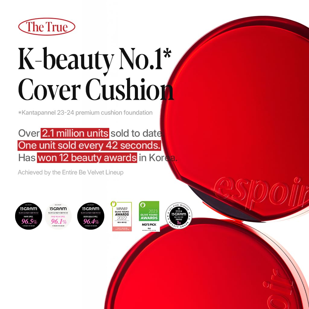 Espoir packaging label close-up showing shade and cruelty-free certification benefit