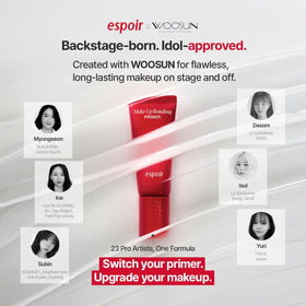 Espoir bonding primer on a vanity with brushes portraying everyday routine and polished finish