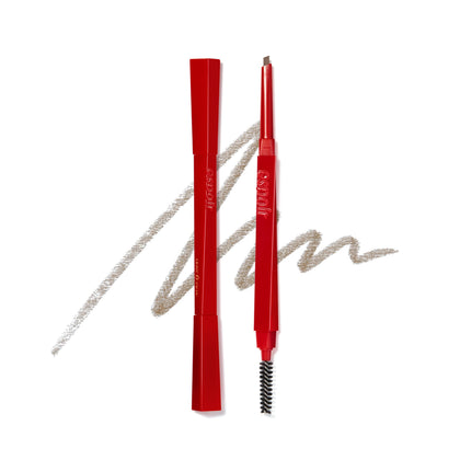 espoir eyebrow pencil front view showing slim triangle tip and compact barrel for precision