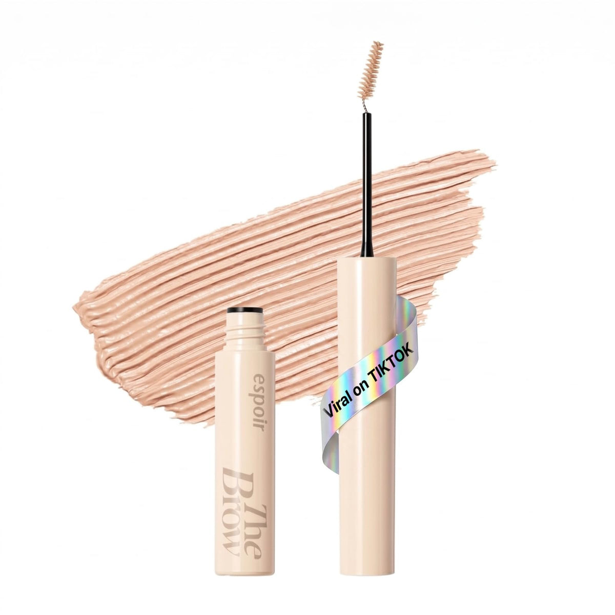Espoir product front packaging showing shade and slim tube, precise travel-friendly