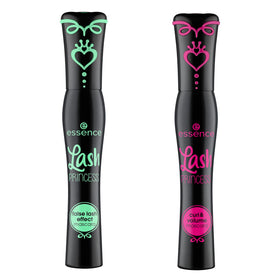Essence Cosmetics bundle front packaging showing both mascaras and benefits